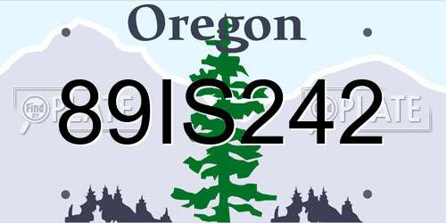 89IS242 Oregon License Plate
