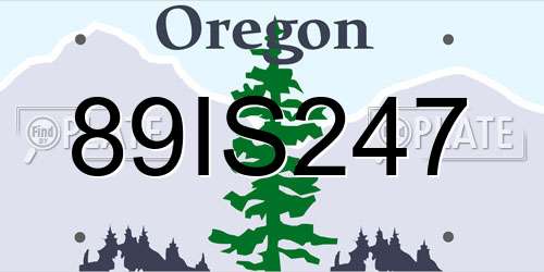 89IS247 Oregon License Plate