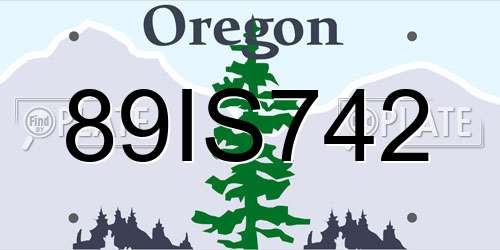 89IS742 Oregon License Plate