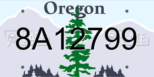 8A12799 Oregon License Plate