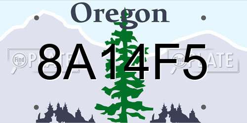 8A14F5 Oregon License Plate