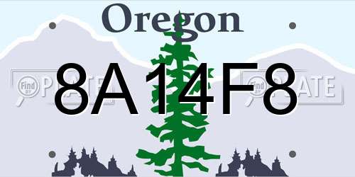8A14F8 Oregon License Plate