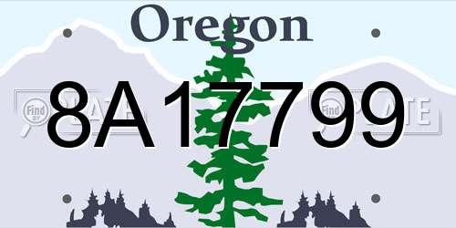 8A17799 Oregon License Plate