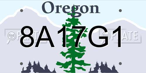 8A17G1 Oregon License Plate