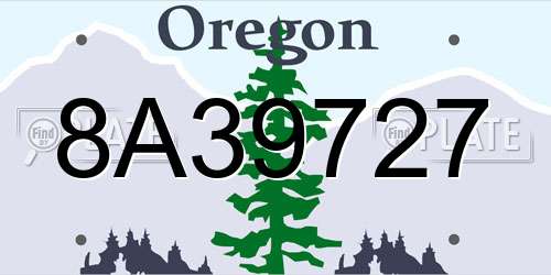 8A39727 Oregon License Plate