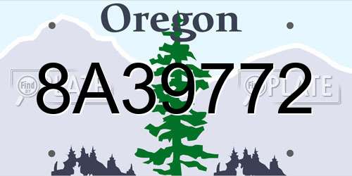 8A39772 Oregon License Plate