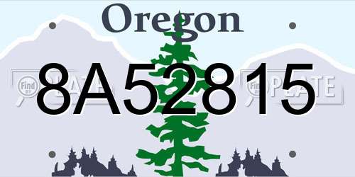 8A52815 Oregon License Plate