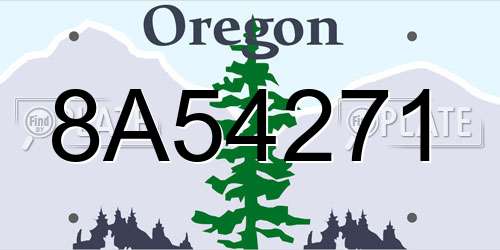 8A54271 Oregon License Plate