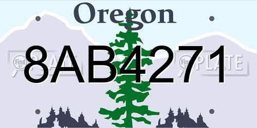 8AB4271 Oregon License Plate