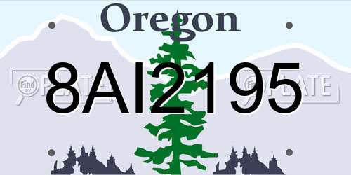 8AI2195 Oregon License Plate