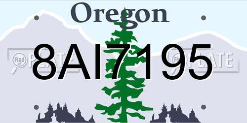 8AI7195 Oregon License Plate