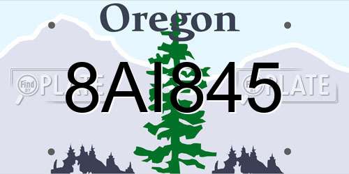 8AI845 Oregon License Plate
