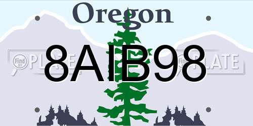 8AIB98 Oregon License Plate