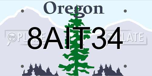 8AIT34 Oregon License Plate
