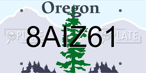 8AIZ61 Oregon License Plate