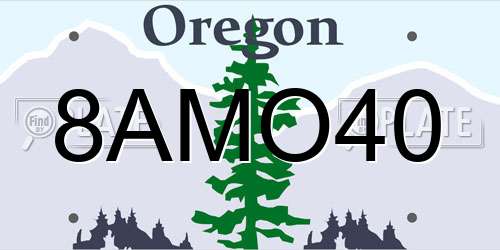 8AMO40 Oregon License Plate