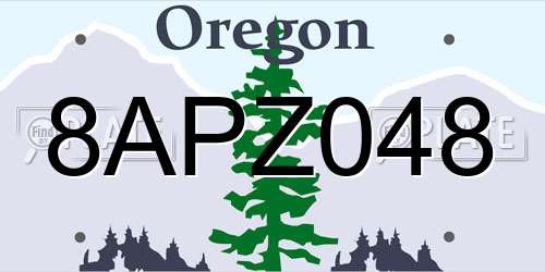 8APZ048 Oregon License Plate