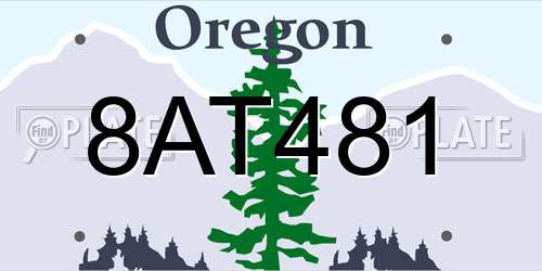 8AT481 Oregon License Plate