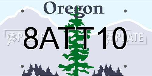 8ATT10 Oregon License Plate