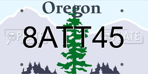 8ATT45 Oregon License Plate