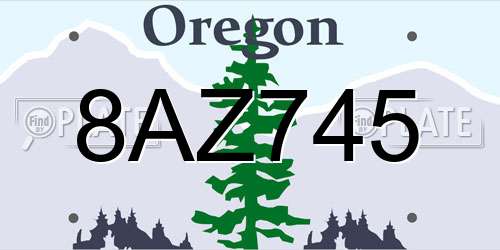 8AZ745 Oregon License Plate