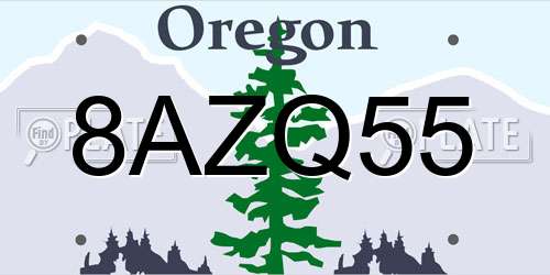 8AZQ55 Oregon License Plate
