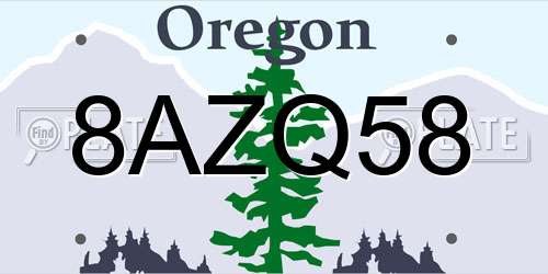 8AZQ58 Oregon License Plate