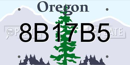 8B17B5 Oregon License Plate