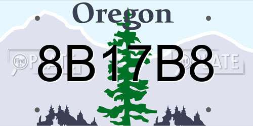 8B17B8 Oregon License Plate
