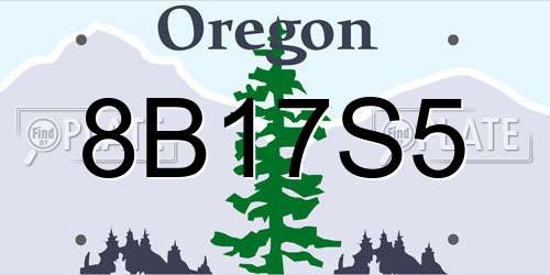 8B17S5 Oregon License Plate