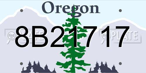 8B21717 Oregon License Plate