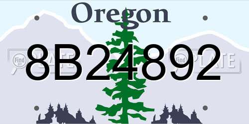 8B24892 Oregon License Plate