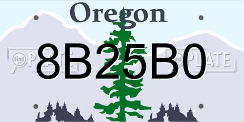 8B25B0 Oregon License Plate
