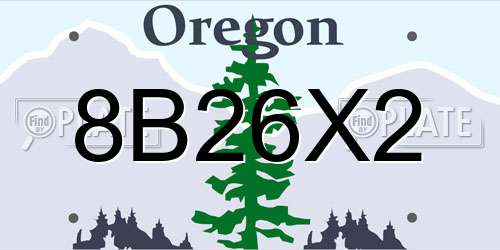 8B26X2 Oregon License Plate