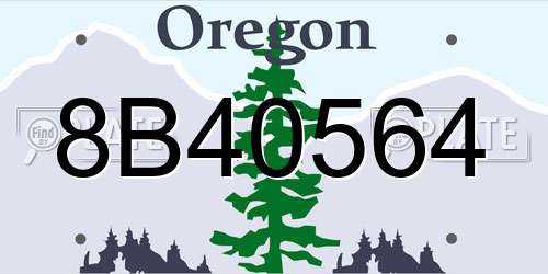 8B40564 Oregon License Plate
