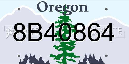 8B40864 Oregon License Plate