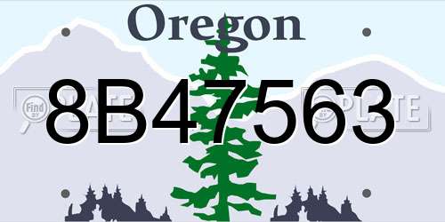 8B47563 Oregon License Plate