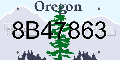 8B47863 Oregon License Plate