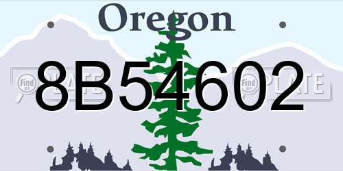 8B54602 Oregon License Plate