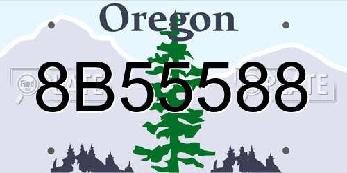 8B55588 Oregon License Plate