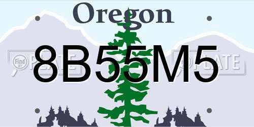 8B55M5 Oregon License Plate