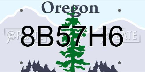 8B57H6 Oregon License Plate