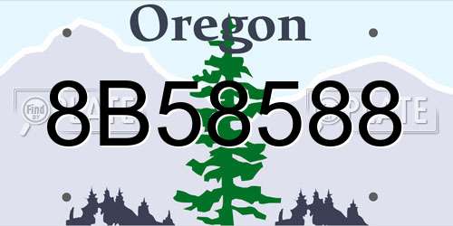 8B58588 Oregon License Plate