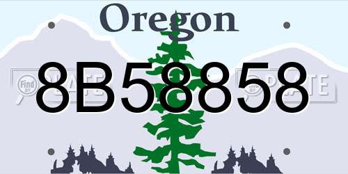 8B58858 Oregon License Plate