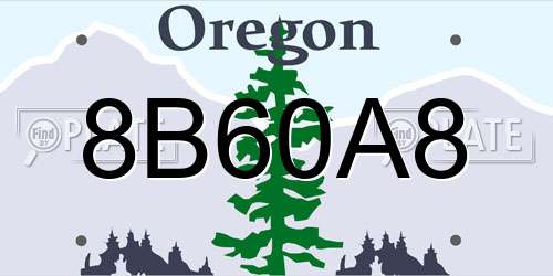 8B60A8 Oregon License Plate