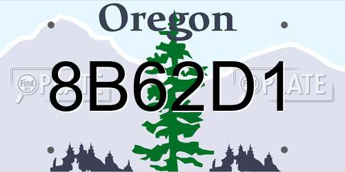 8B62D1 Oregon License Plate