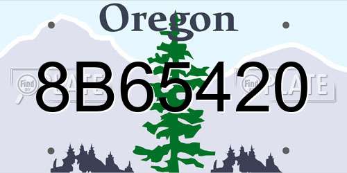 8B65420 Oregon License Plate