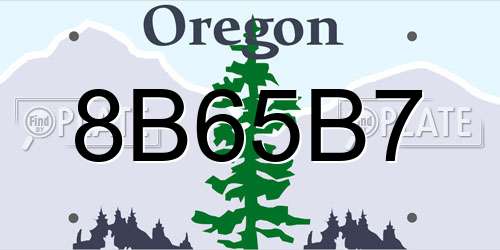 8B65B7 Oregon License Plate