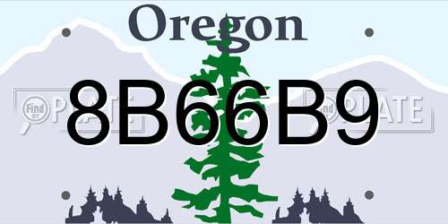 8B66B9 Oregon License Plate