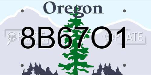 8B67O1 Oregon License Plate